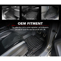 KIWI MASTER 3D TPE Car Floor Mats Liner Fit Toyota Hilux Dual Cab Auto 2016-ON