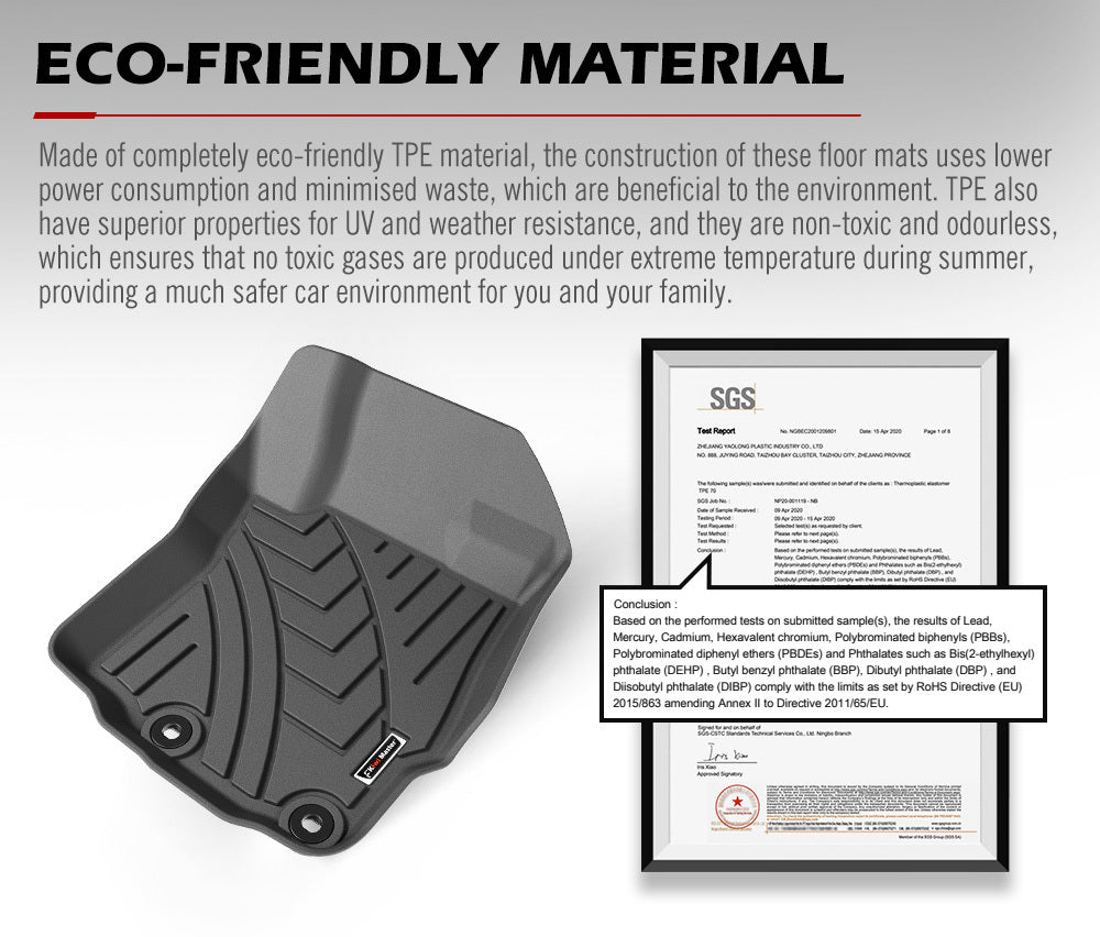 KIWI MASTER 3D TPE Car Floor Mats Liner for Mitsubishi Outlander ZG/ZH/ZJ/ZK/ZL MY 2007-2021