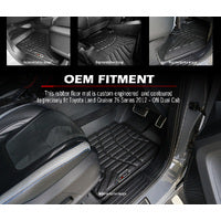 KIWI MASTER 3D TPE Car Floor Mats for Toyota Landcruiser 76 Series 2012 - ON GXL Dual Cab