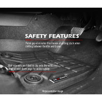 KIWI MASTER 3D TPE Car Floor Mats for Toyota Landcruiser 76 Series 2012 - ON GXL Dual Cab