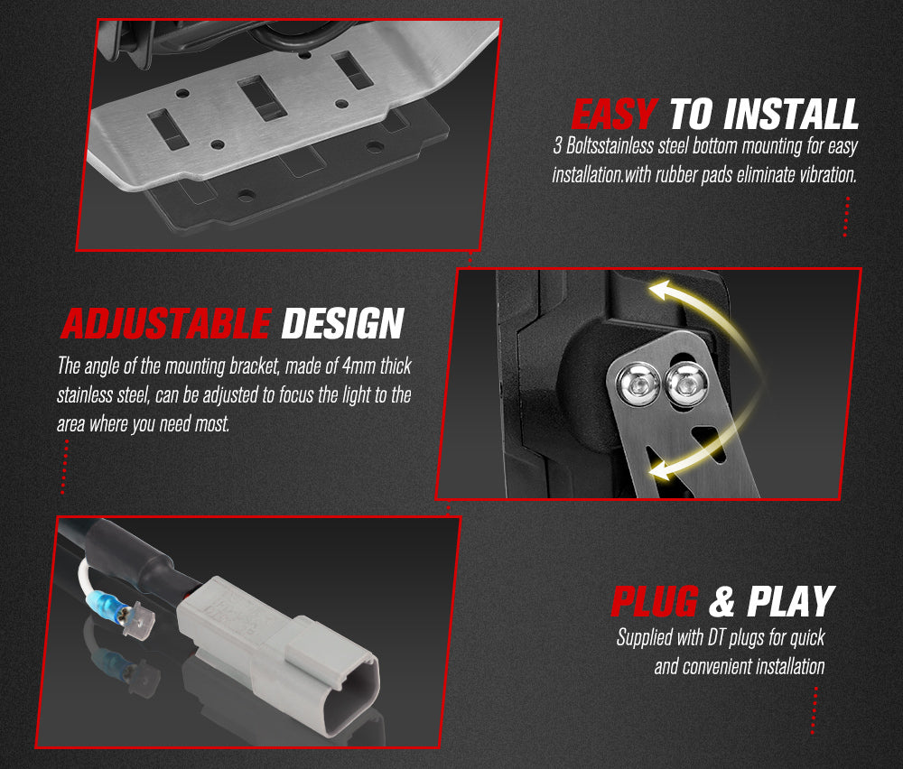 FIERYRED 7inch Laser Driving Lights Round Spot Lights Offroad Replace HID