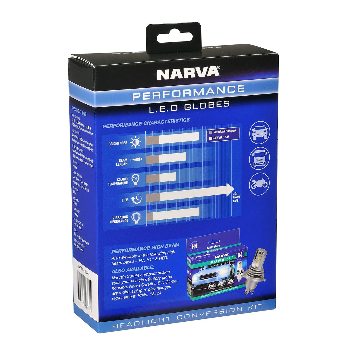 Narva H4 12/24V Gen III LED Performance Globe Kit