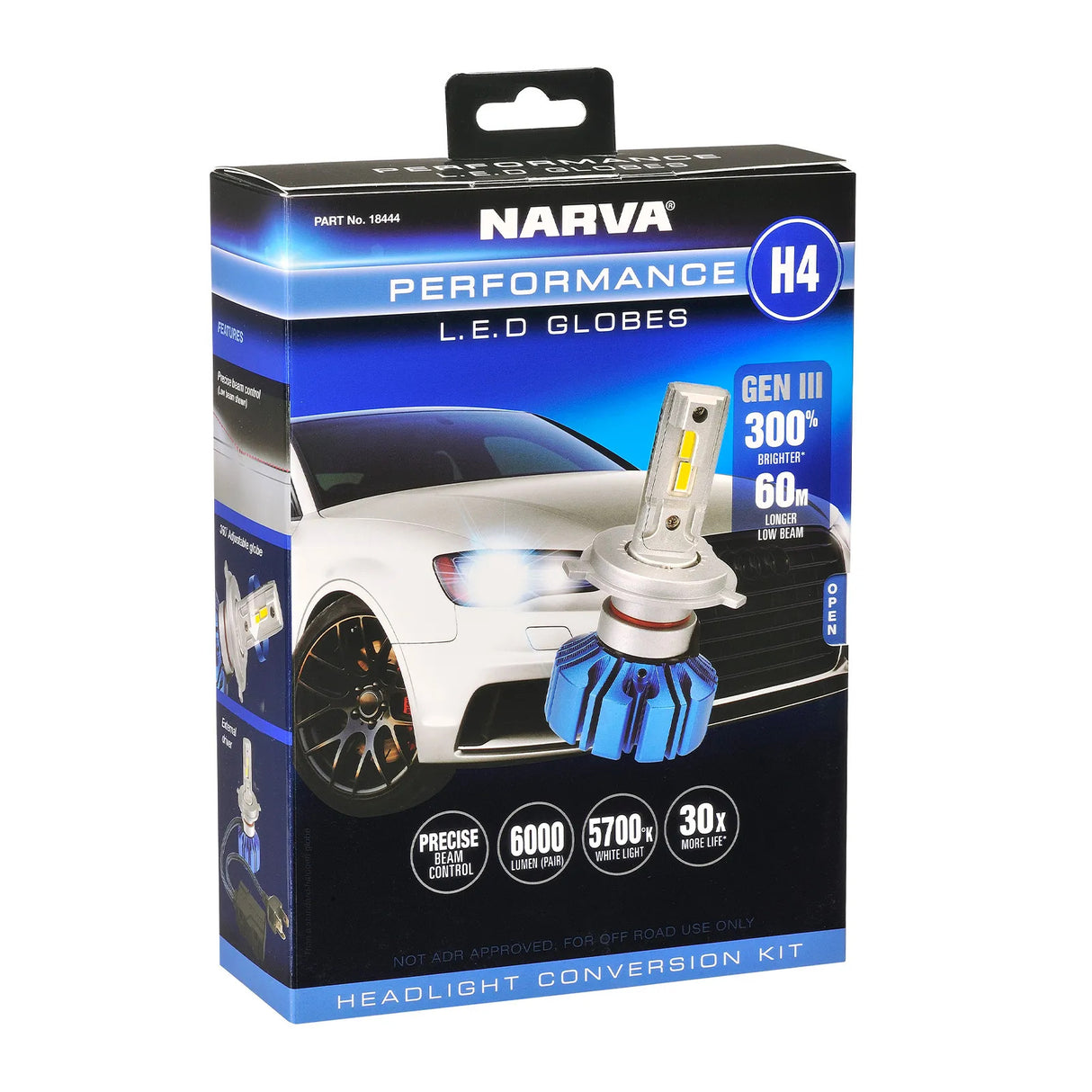 Narva H4 12/24V Gen III LED Performance Globe Kit