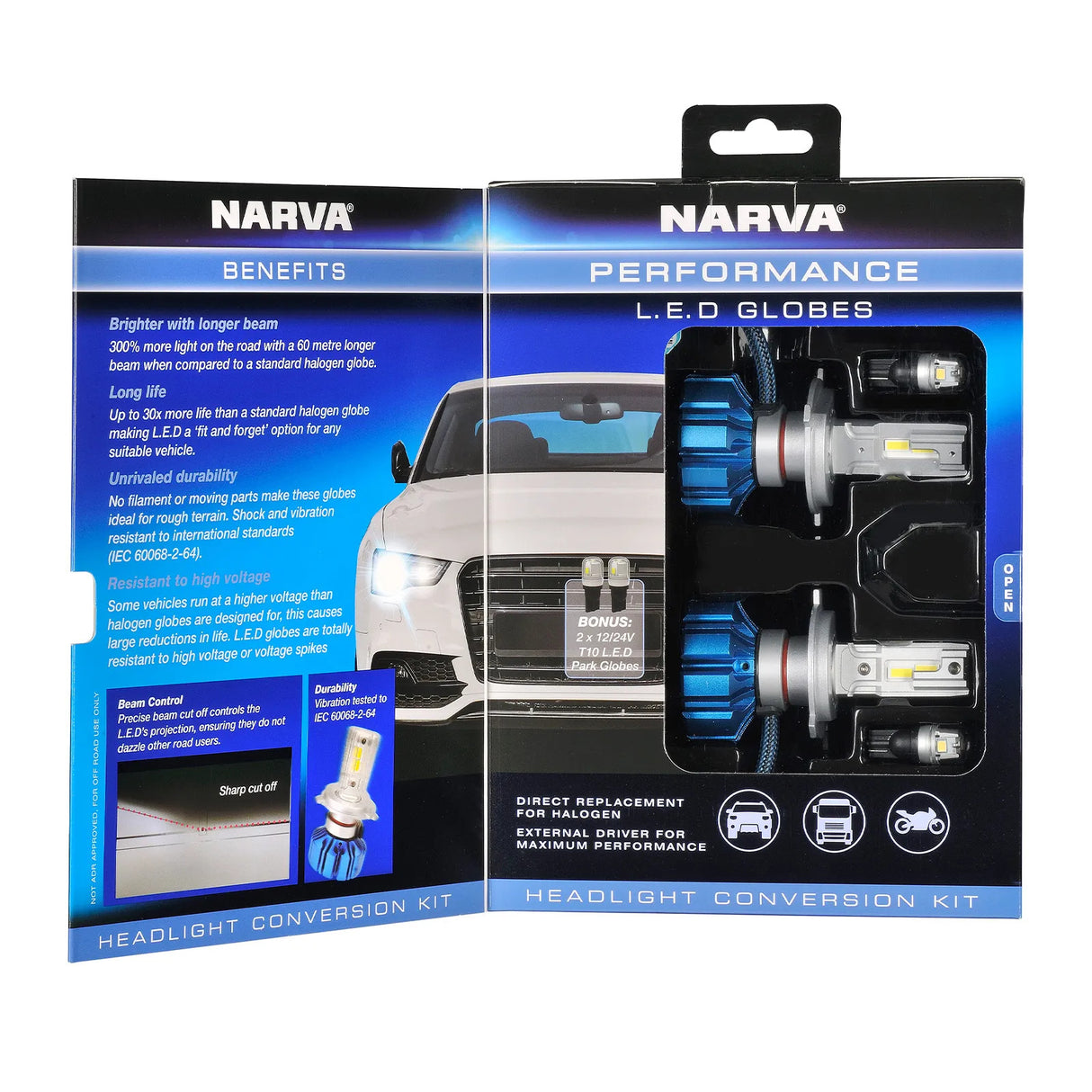 Narva H4 12/24V Gen III LED Performance Globe Kit