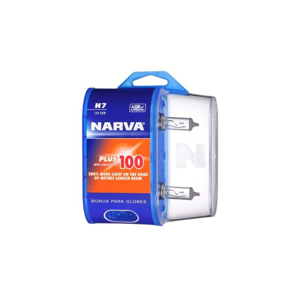 Narva H7 12V 55W Plus 100 Longer Life Halogen Headlight Globes Bl2