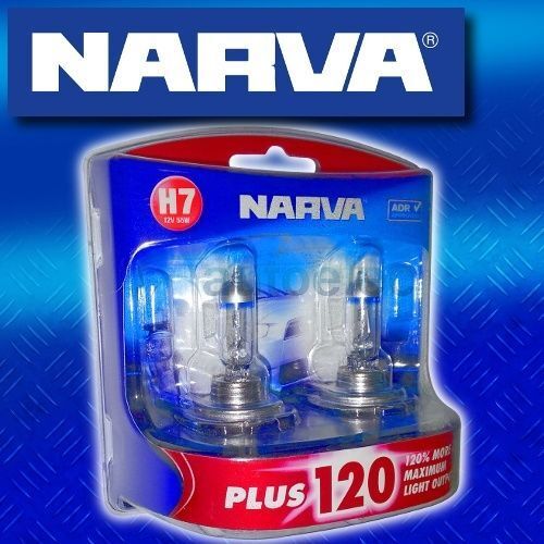 Narva H7 +120% Halogen Light Bulbs Headlight Globes New 12V 48366Bl2