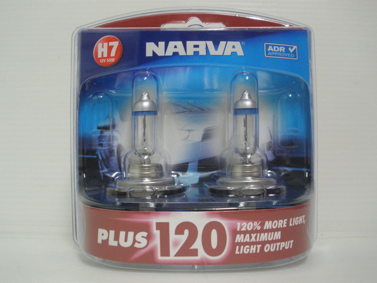 Narva H7 +120% Halogen Light Bulbs Headlight Globes New 12V 48366Bl2