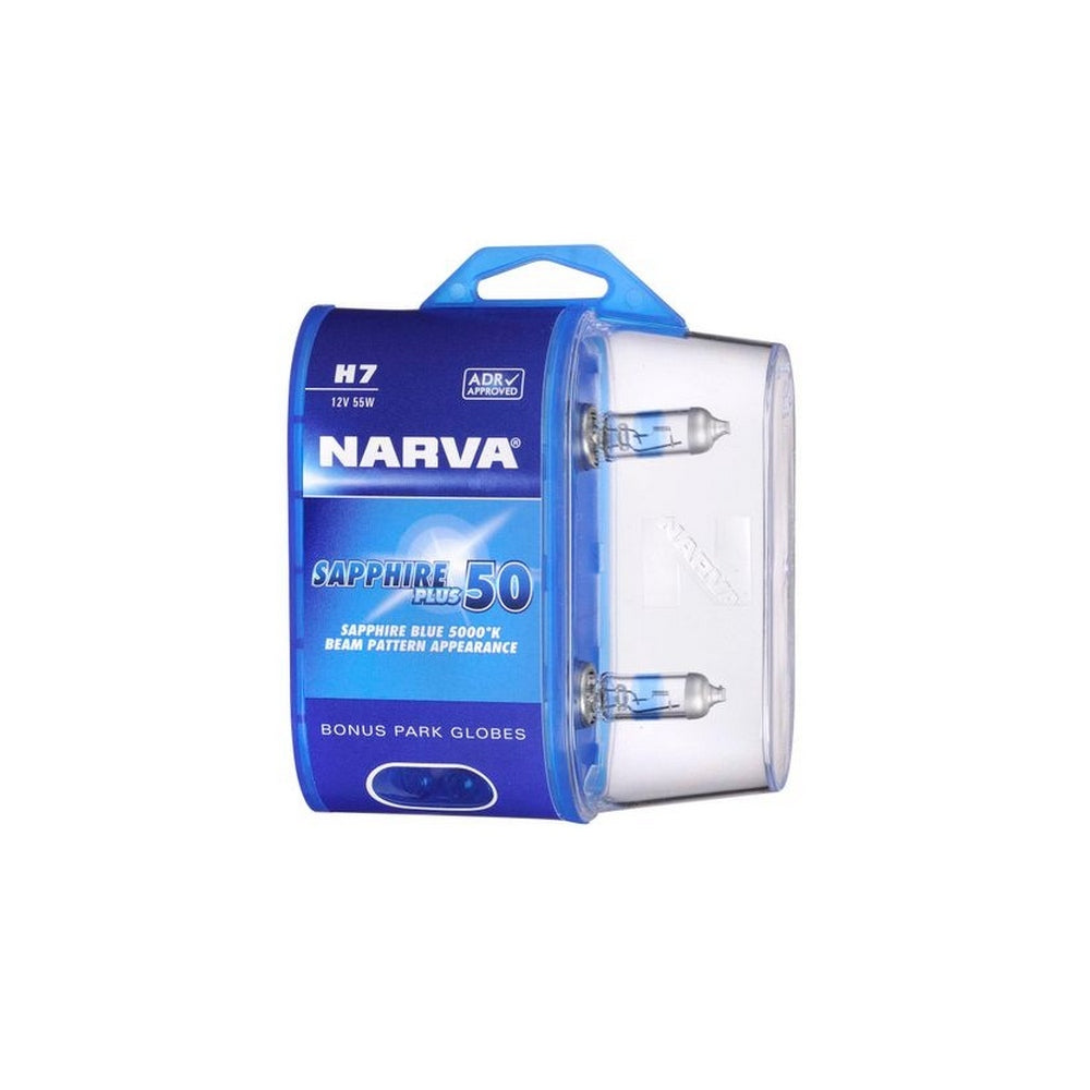 Narva H7 12V 55W Sapphire Plus 50 Halogen Headlight Globes Bl2