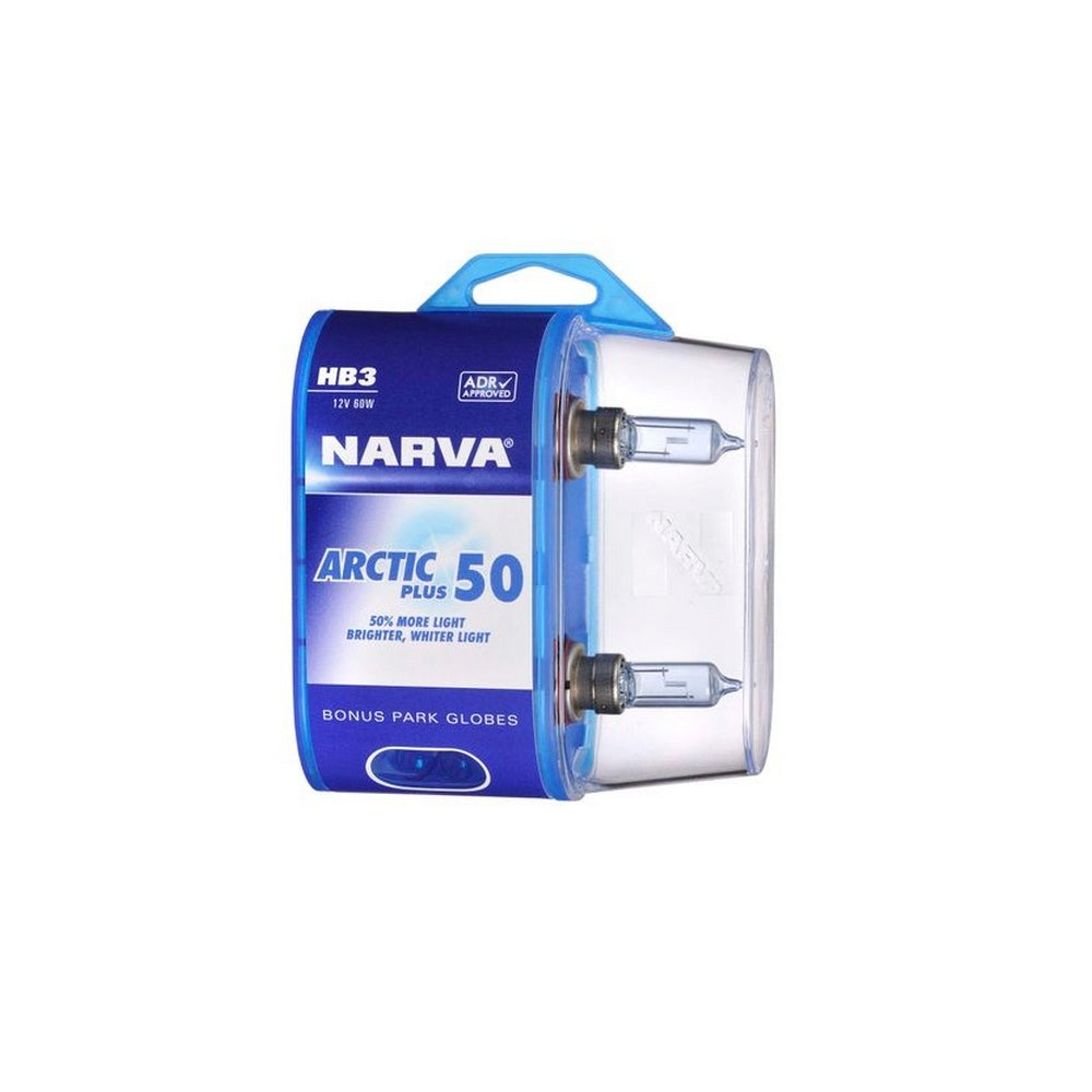 Narva HB3 12V 60W Arctic Plus 50 Halogen Headlight Globes Bl2