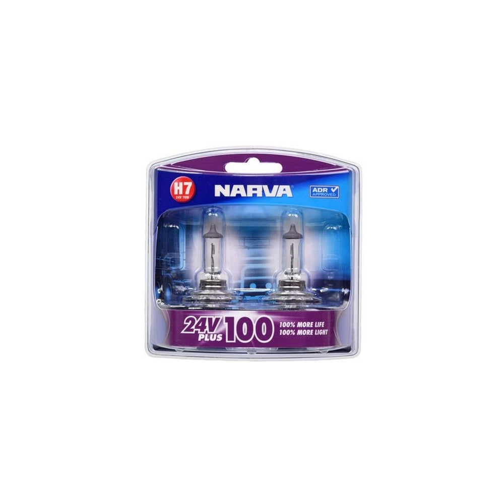 Narva H7 24V 70W Plus 100 Long Life Headlight Globes Bl2