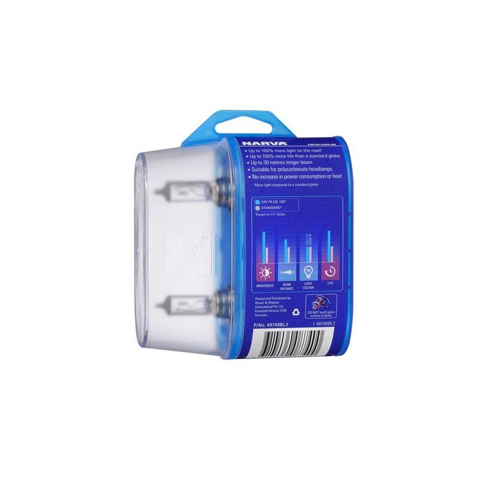 Narva H11 24V 55W Plus 100 Long Life Headlight Globes Bl2