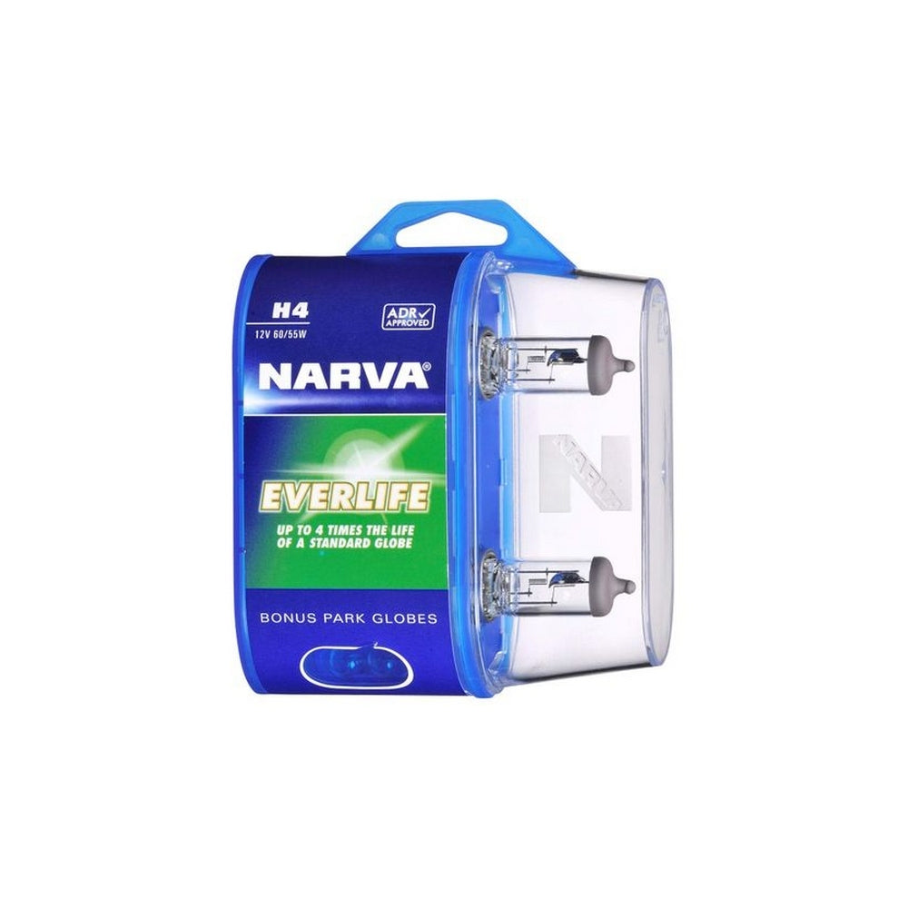 Narva H4 12V 60/55W Everlife Halogen Headlight Globes Bl2