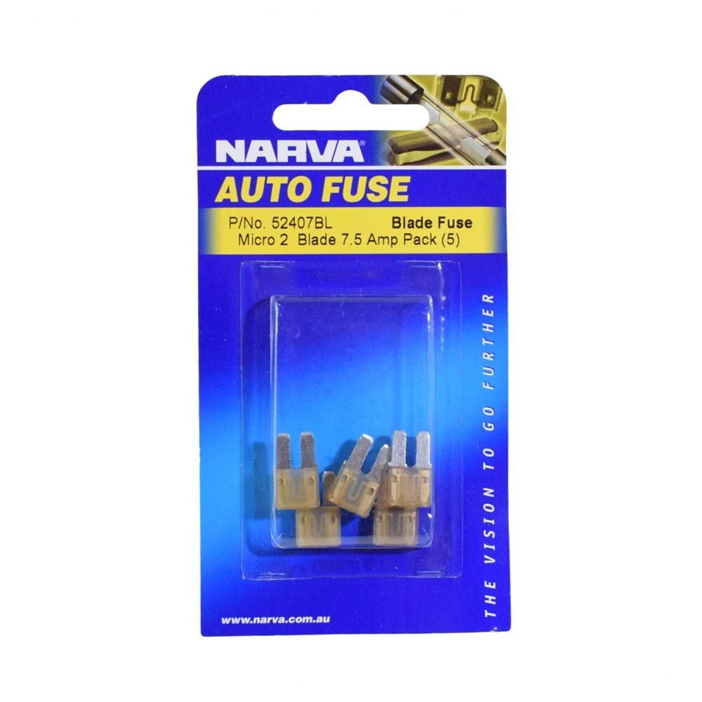 Narva 52407BL 7.5 Amp Brown Micro 2 Blade Fuse (Pack Of 5)