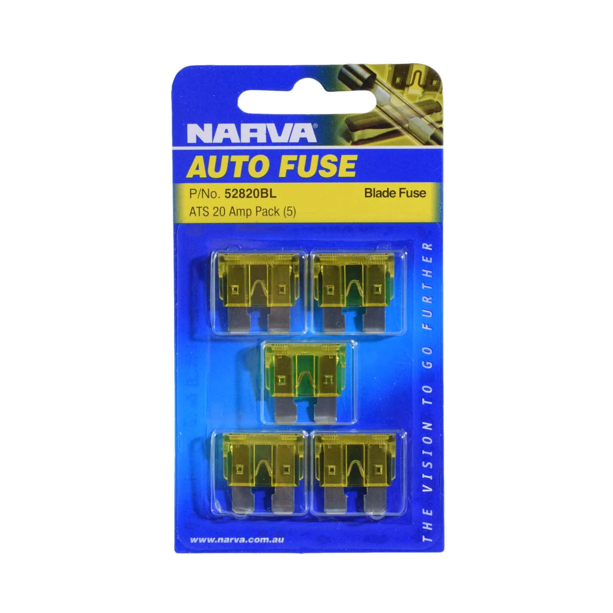 Narva Yellow Blade Fuse 20 Amp 5x Pack