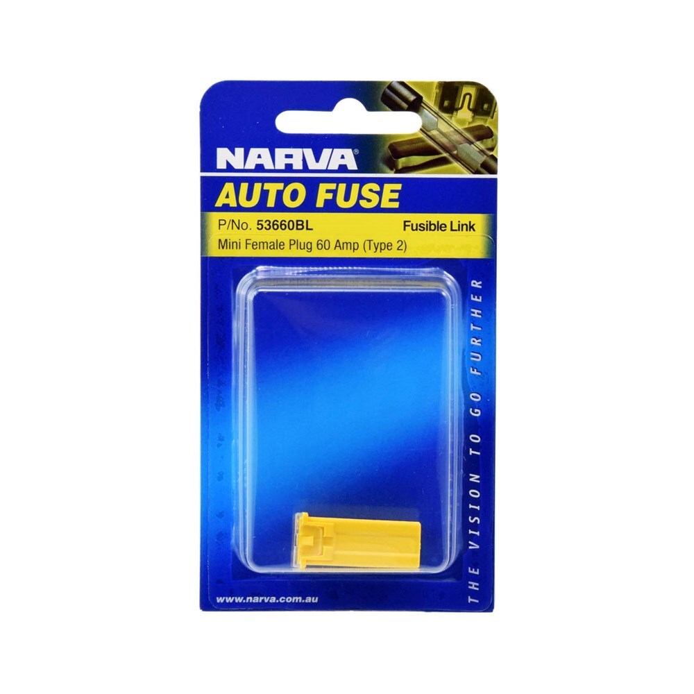Narva 53660BL 60 Amp Yellow Mini Female Fusible Link (Single) Plug In
