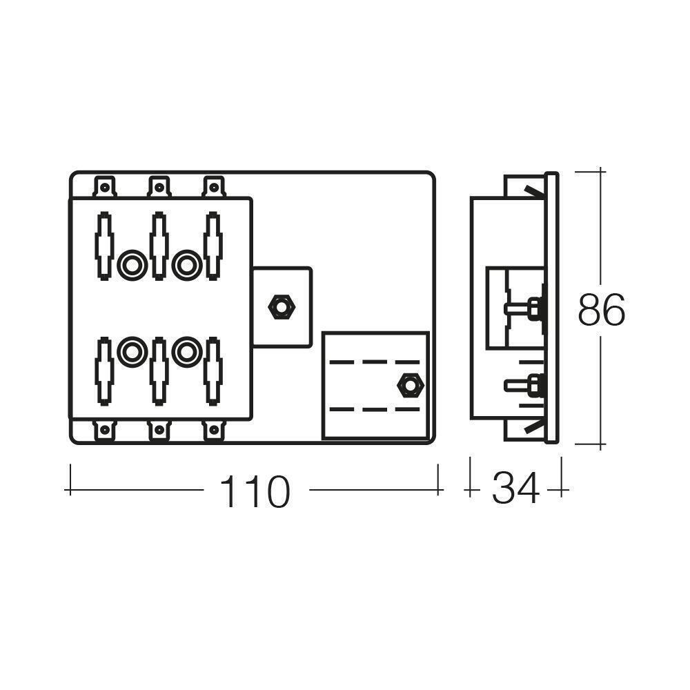 Narva 6 Way Fuse Block With Ground