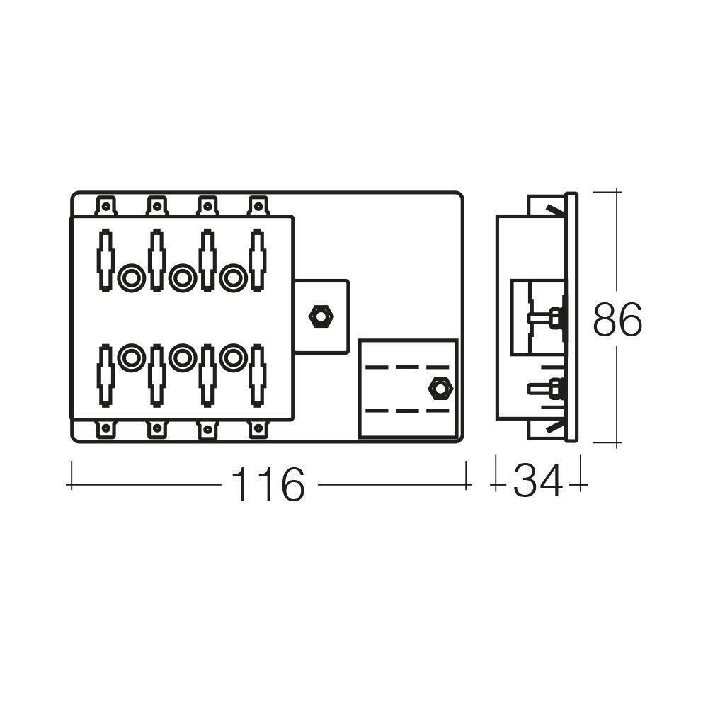 Narva 8 Way ATS Blade Fuse Block with Single Earth
