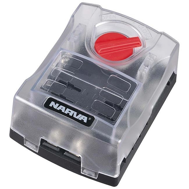 Narva 6 Way Fuse Block Box Holder Ats Blade Caravan Dual Battery 12V New 54446
