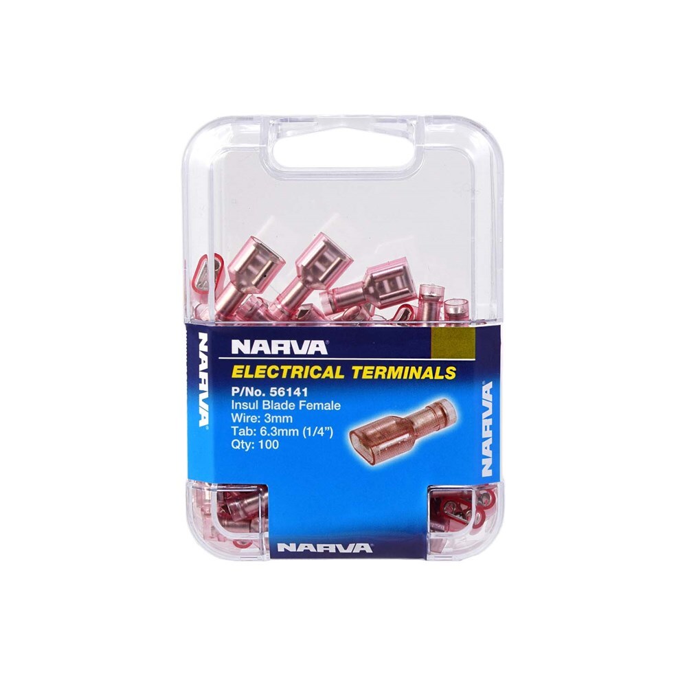 Narva 6.3 X 0.8mm Female Blade Terminal Red (100 Pack) 56141