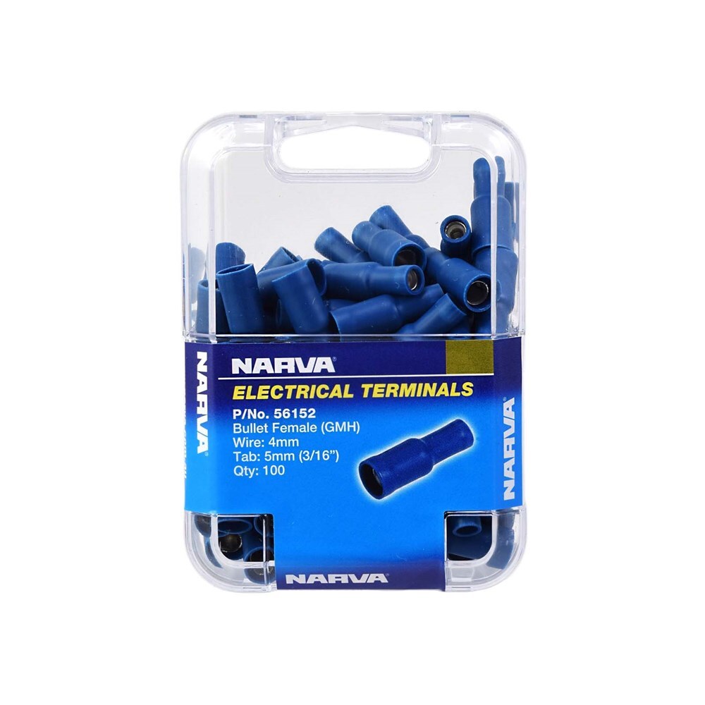 Narva 5.0mm Female Bullet Terminal Blue (100 Pack) 56152