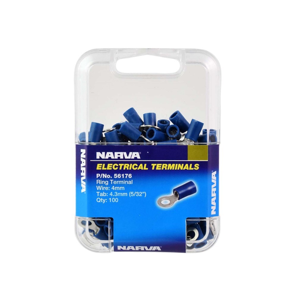 Narva 4.3mm Ring Terminal Blue (100 Pack) 56176