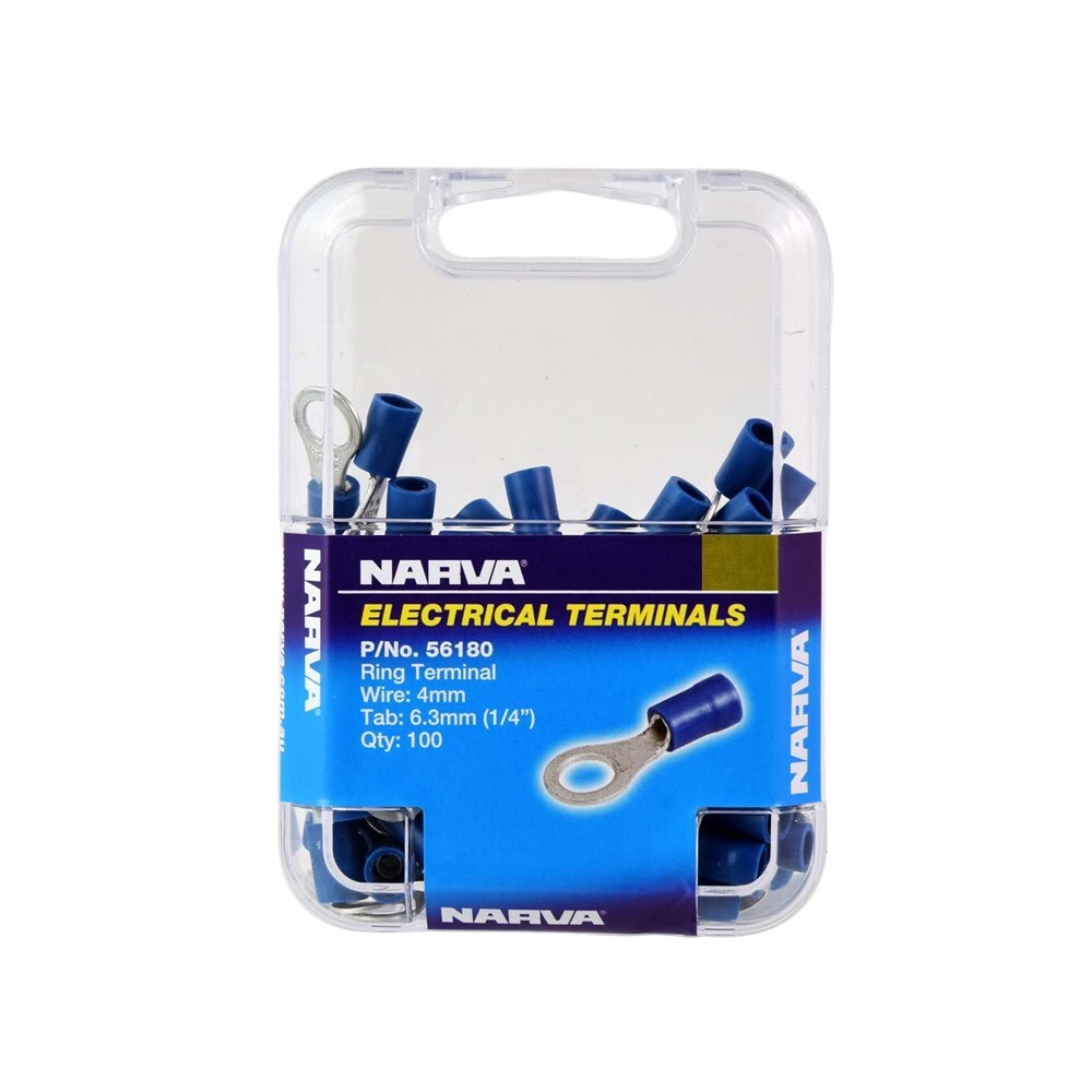 Narva 6.3mm Ring Terminal Blue (100 Pack) 56180