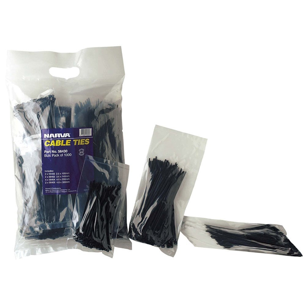 Narva Cable Tie Bulk Assorted (1000 Pack) 56430