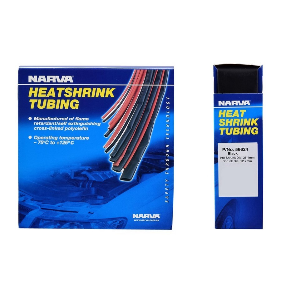 Narva 24.5mm Black Heatshrink (1.2M) 56624