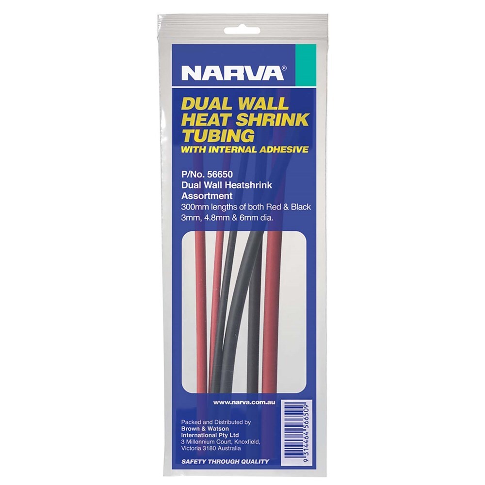 Narva Dual Wall Heatshrink Tubing Assortment 3mm 6mm Dia. 56650
