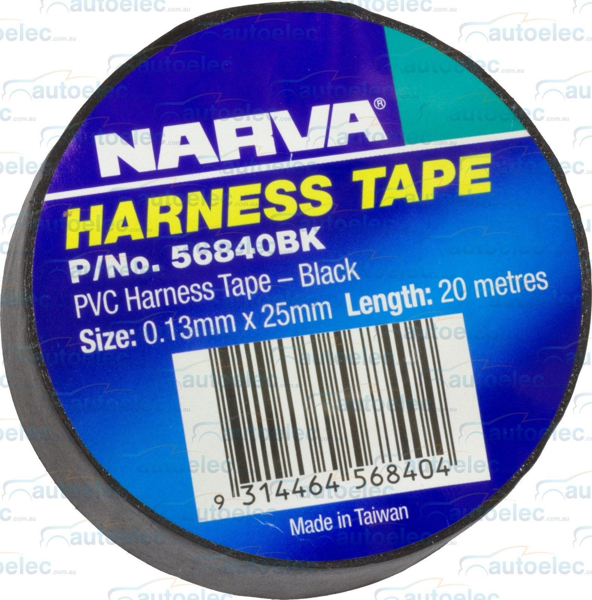 Narva Black Electrical Harness Tape Wiring Pvc 12V 24V Volt 20M Roll 56840Bk