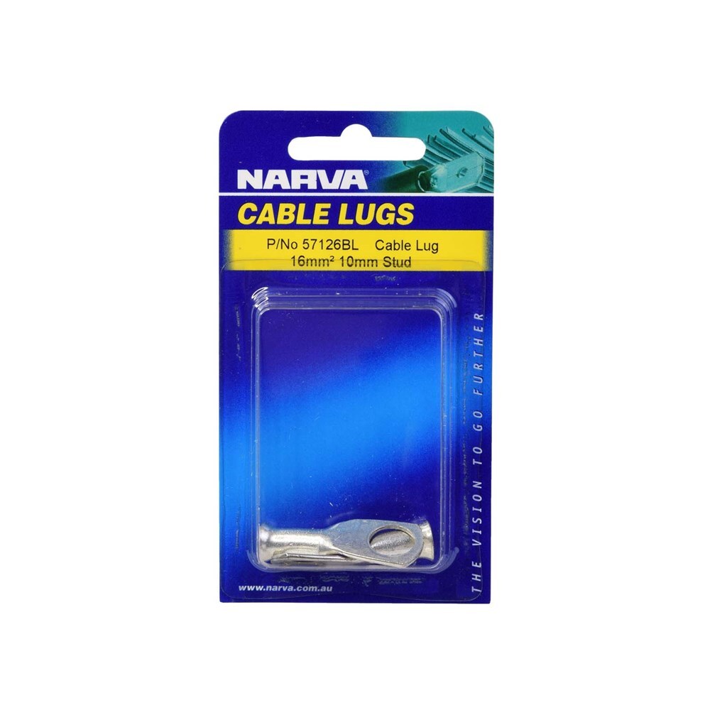 Narva 57126BL 16mm2 10mm Stud Flared Entry Cable Lug Twin Pack