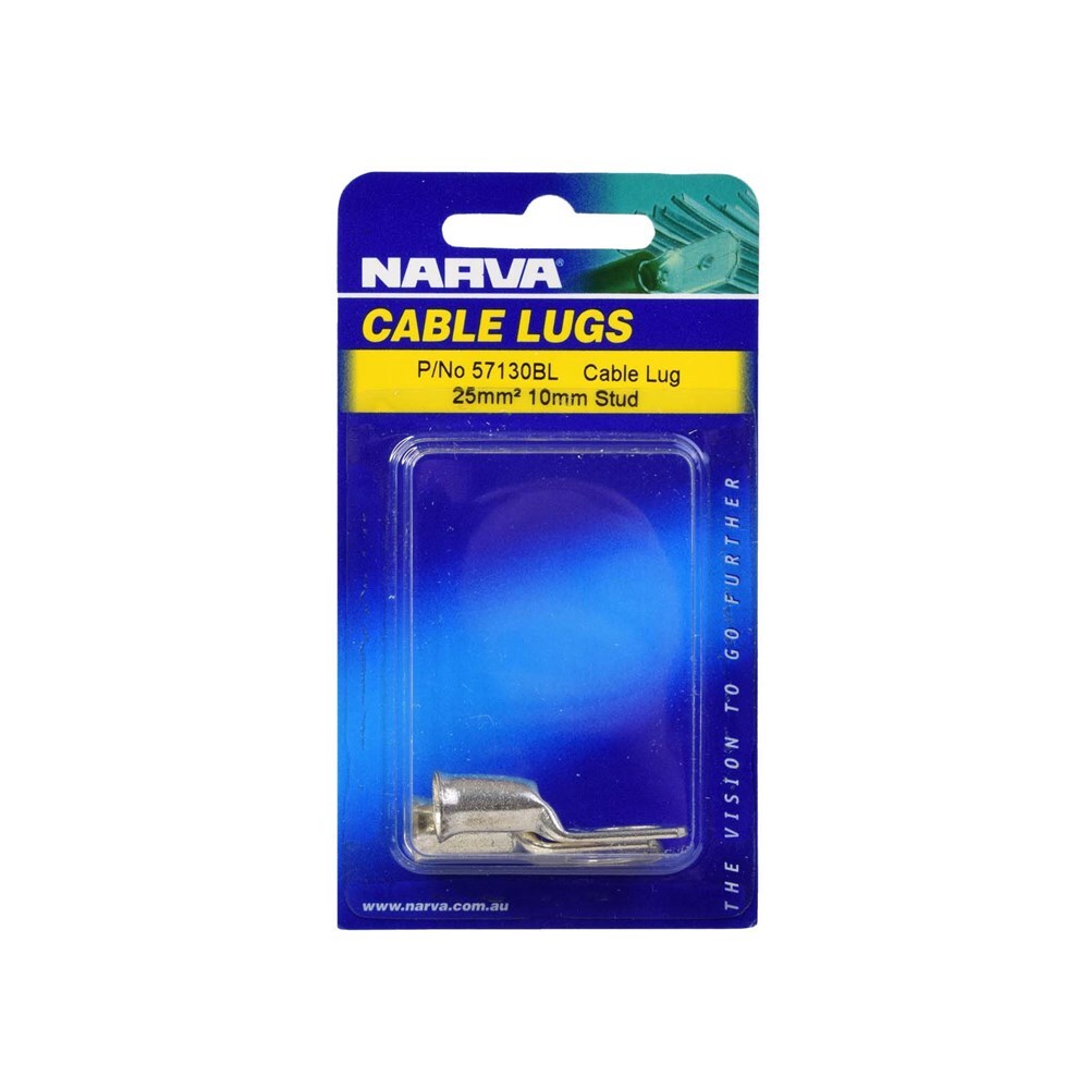 Narva 57130BL 25mm2 10mm Stud Flared Entry Cable Lug, Twin Pack