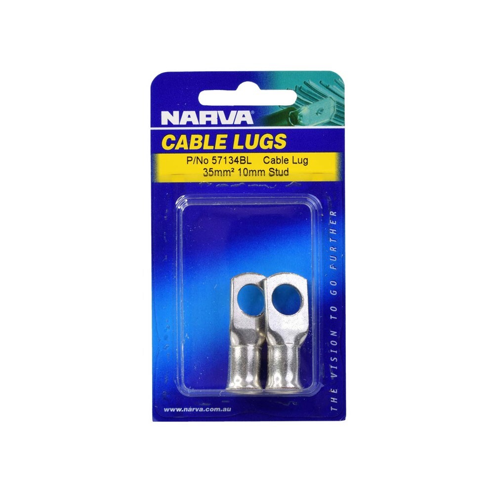 Narva 57134BL 35mm2 10mm Stud Flared Entry Cable Lug Twin Pack