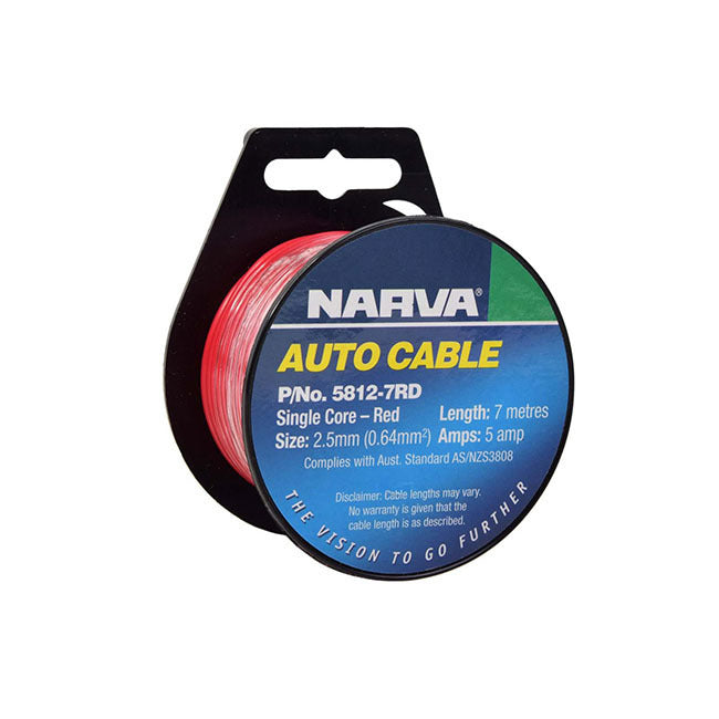 Narva Cable S/Core 2.5Mm 5A 7M Red