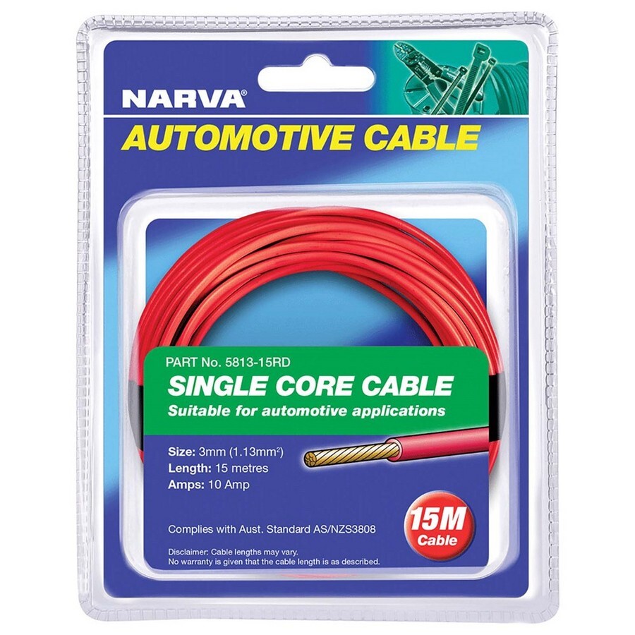 Narva 10A 3mm Red Single Core Cable (15M) 5813-15Rd