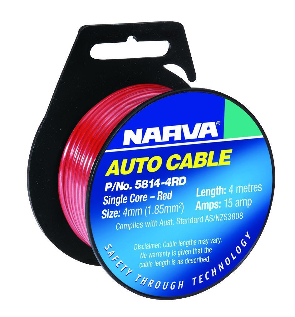Narva Cable S/Core 4Mm 15A 4M Red