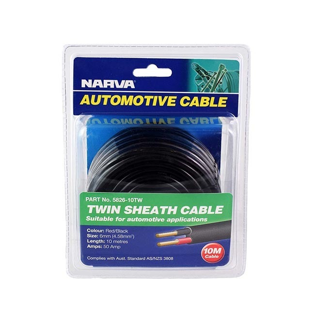Narva Cable Twin Core 6Mm 50A 10M