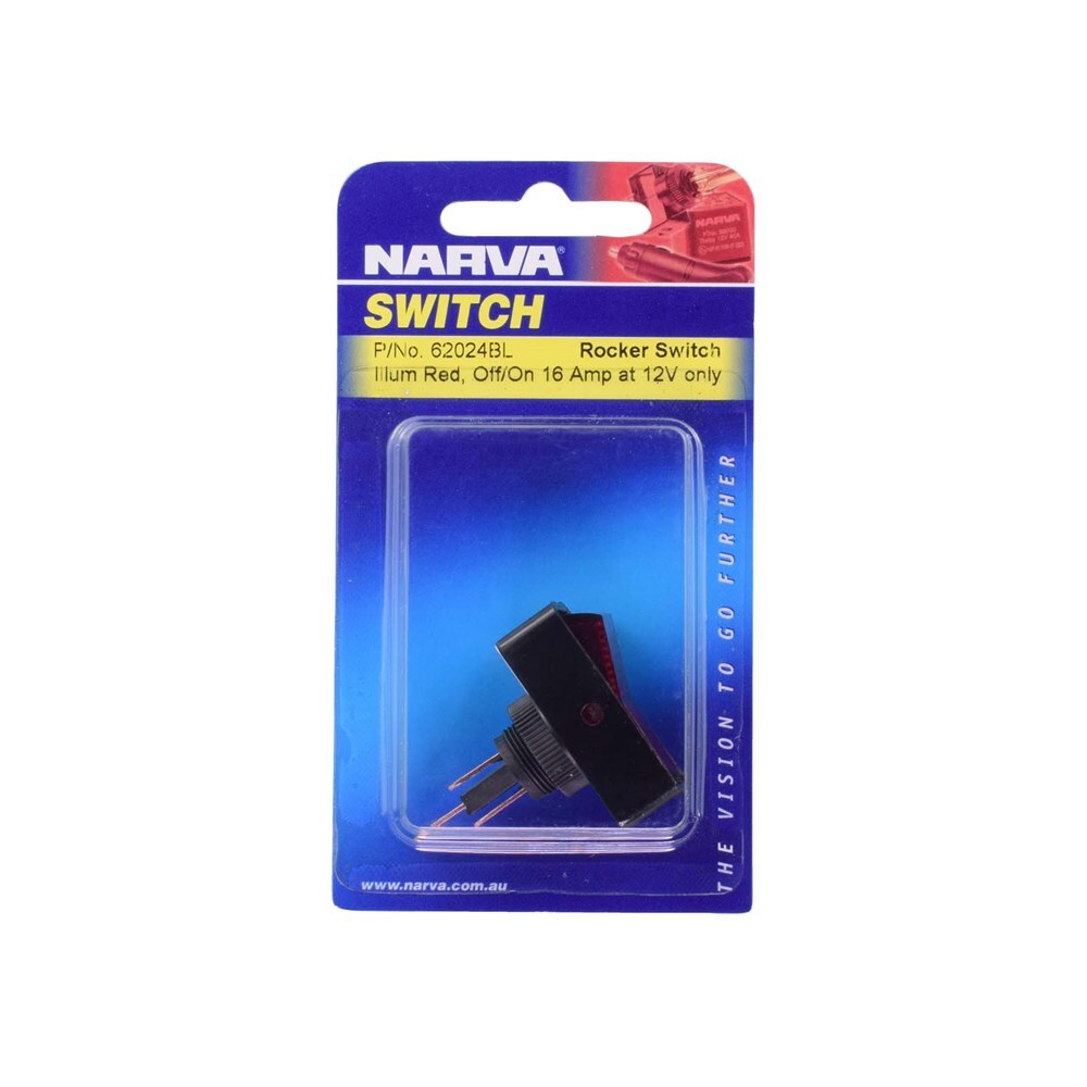 Narva 62024BL Illuminated Off/On Rocker Switch (Red)