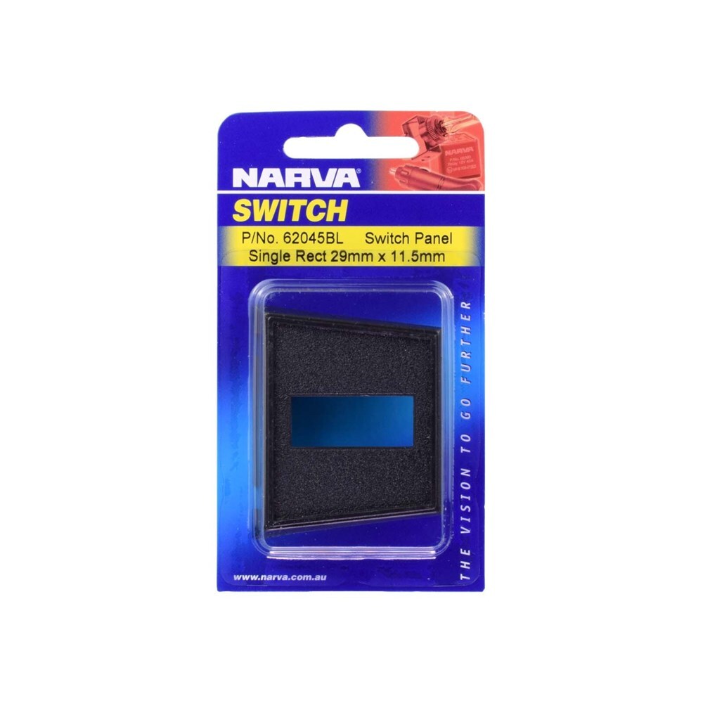 Narva 62045BL Single Rectangle Black Plastic Switch Panel