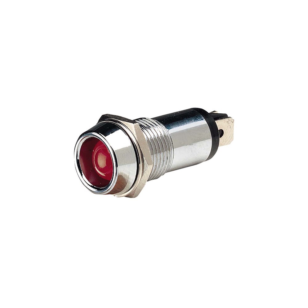 Narva 62092BL 12 Volt Chrome Pilot Lamp With Red Led