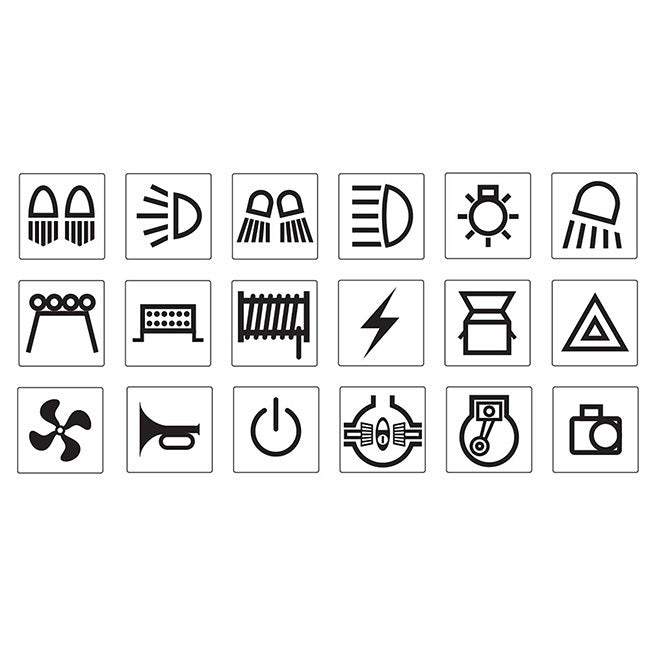 Narva Driving Lights Rocker Dash Switch Stickers