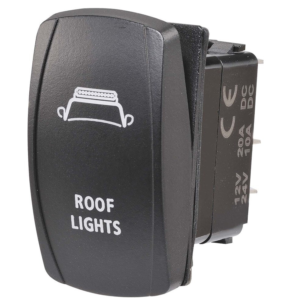 Narva 63226BL 12/24V Off/On LED Illuminated Sealed Rocker Switch With “Roof Lights” Symbol (Blue)