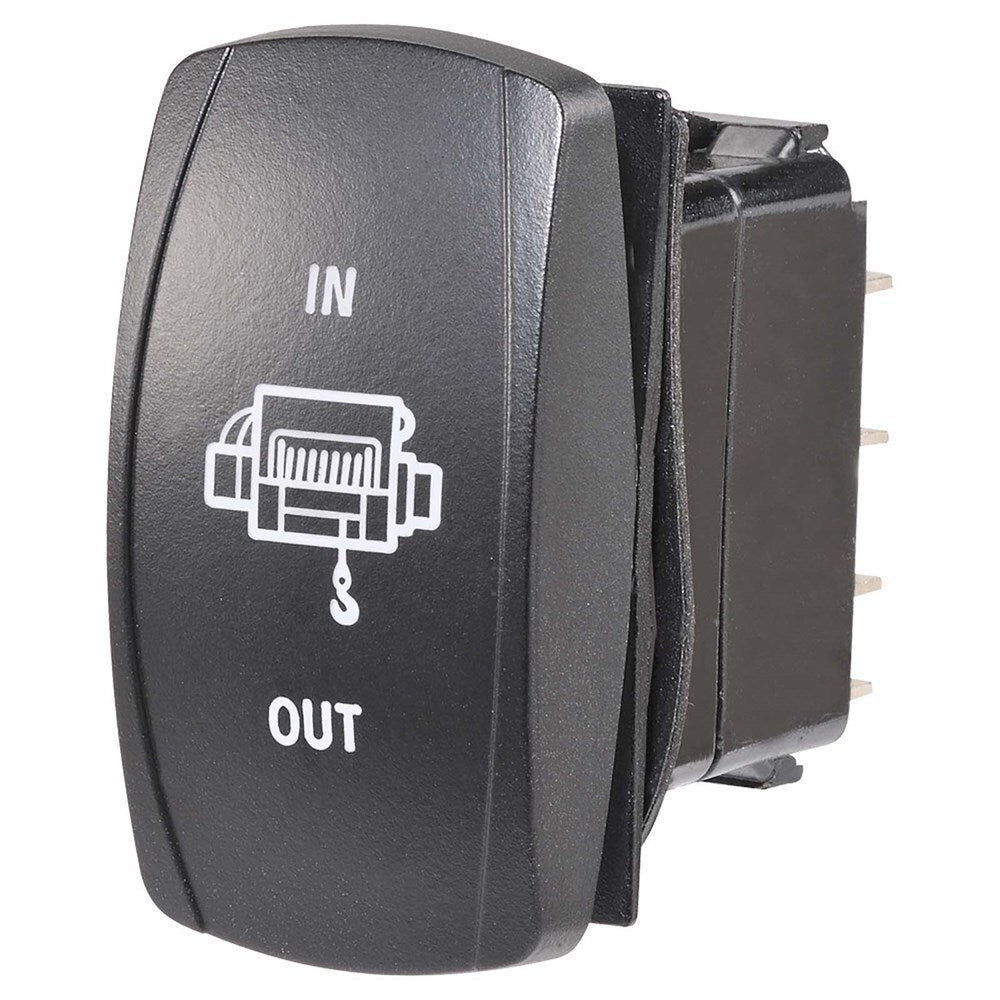 Narva 63238BL 12/24V Momentary (On)/Off/Mom(On) Illuminated Sealed Rocker Switch W/“Winch” Symbol(Blue)