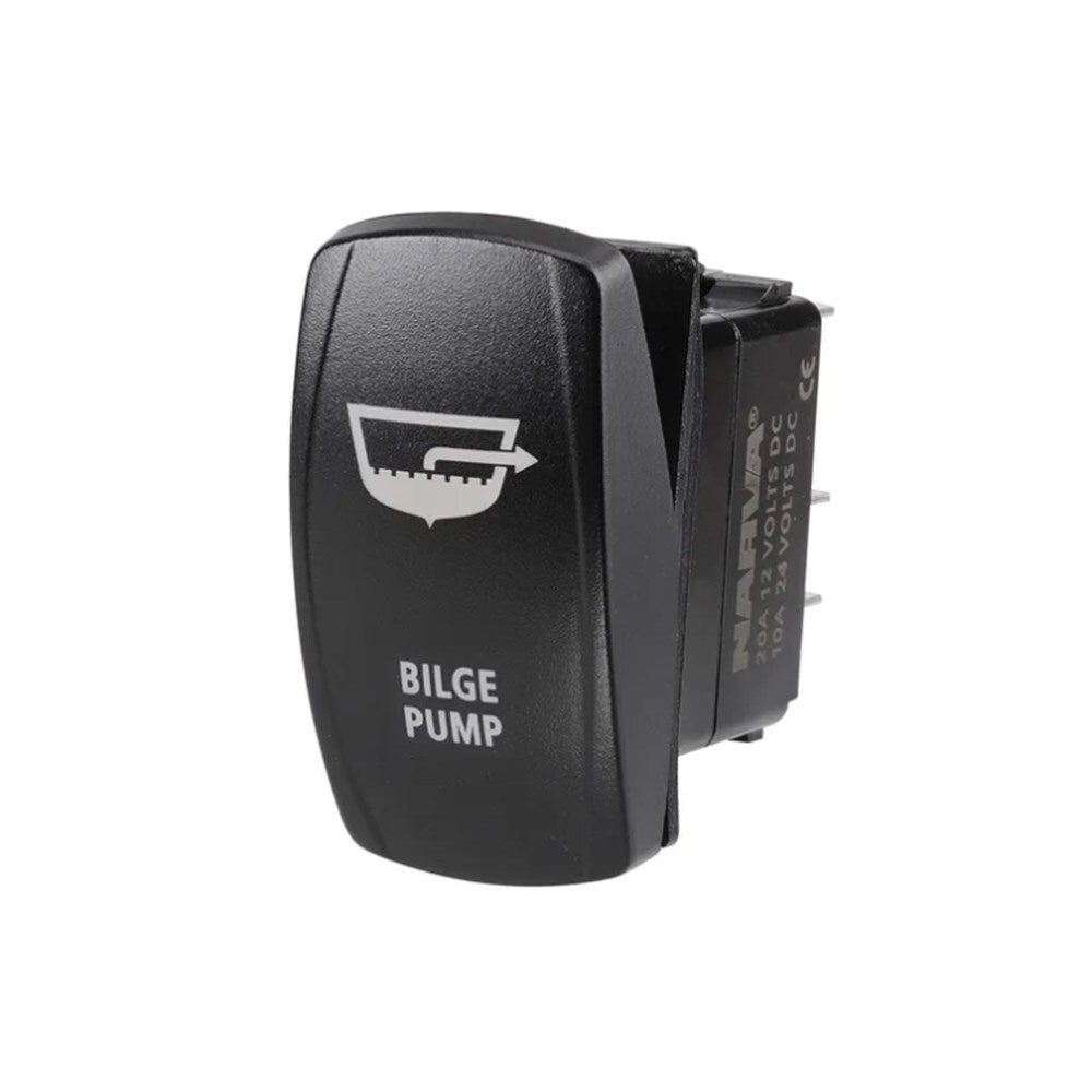 Narva 63258BL 12/24V Sealed Off/On Rocker Switch for Bilge Pump with Blue LED Illumination