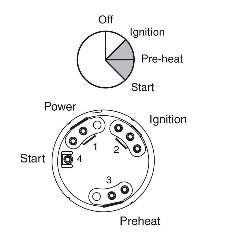 Narva 64028 4 Position Ignition Switch fits Massey Ferguson Equipment