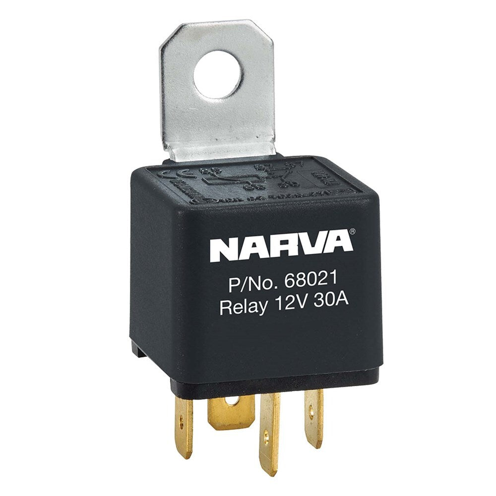 Narva 68021BL 12V 30A Normally Open 4 Pin Reverse Pin Relay With Resistor