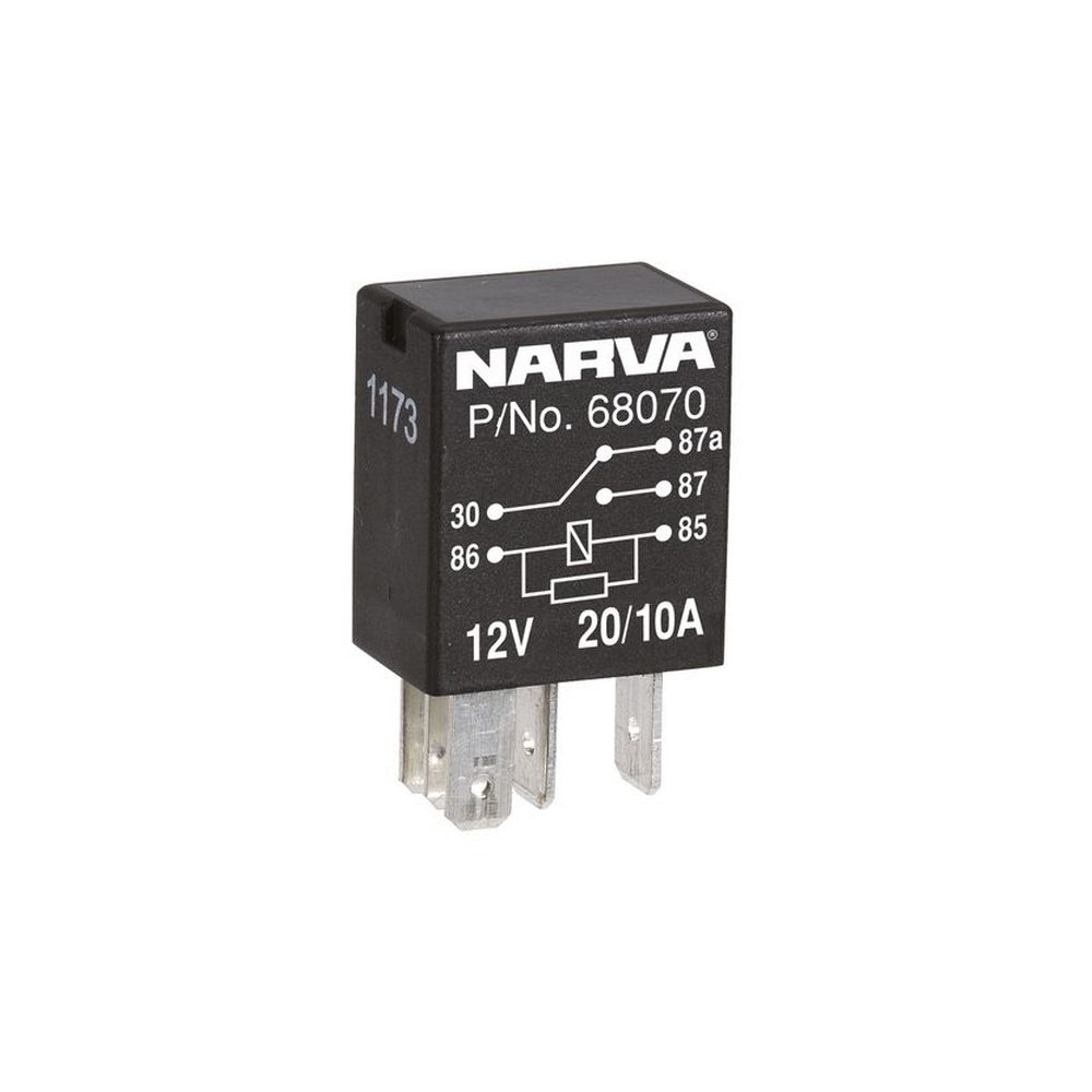 Narva 12V 20A/10A Change-Over 5 Pin Relay with Resistor