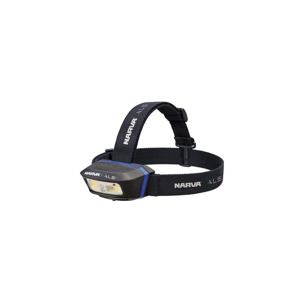 Narva 180 Lumen Detachable & Rechargeable Sensor LED Head Lamp with Red + Green LED & Alarm
