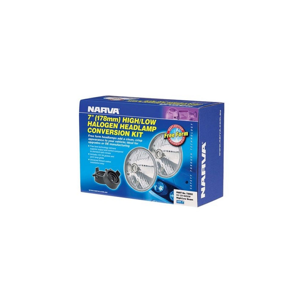 Narva Halogen Headlamp - H4 Conversion Kit - 7" High/Low Beam Free Form