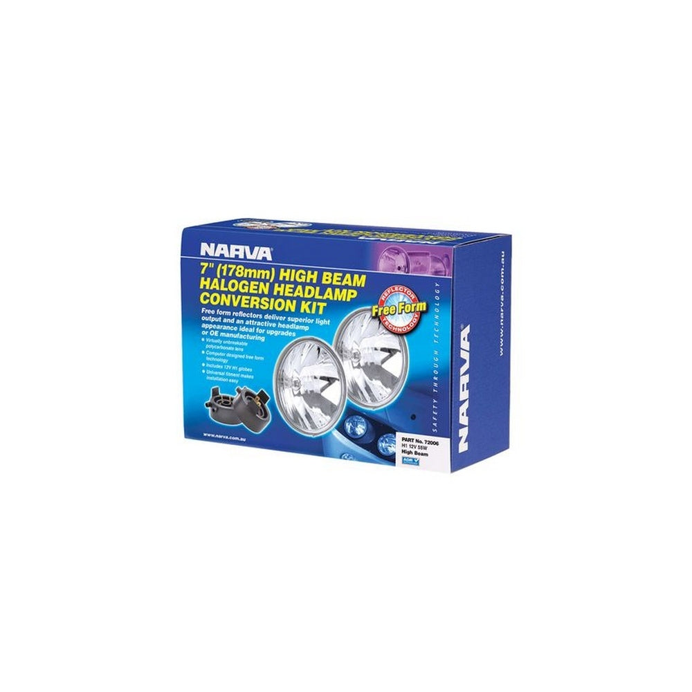 Narva Halogen Headlamp - H1 Conversion Kit - 7" High Beam Free Form